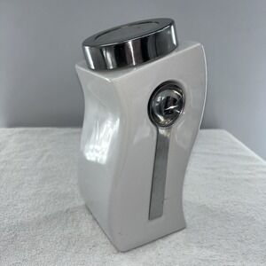 Alco Industries Inc. Sugar Canister With Magnets And Spoon On Side 10" White